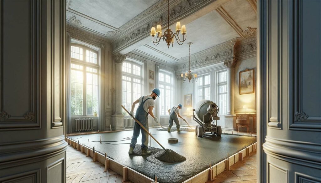 Auftragen von Estrich oder Epoxidharz Techniken und Methoden 2